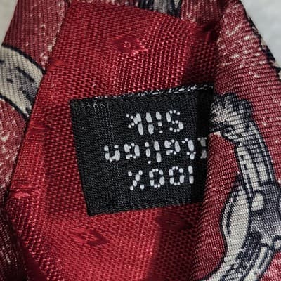 VTG Designer Silk Mens Neck Tie Saville Row Abstract Red 61" X 4" - Thumbnail 4