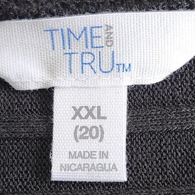 Time and Tru Women's XXL Shirt Ribbed Hacci V-neck Top Black NEW - Thumbnail 7