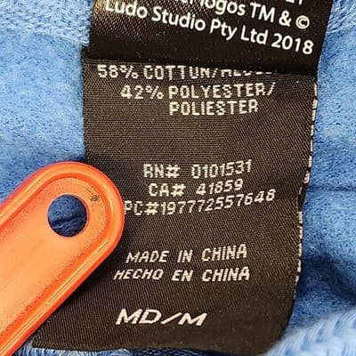 Bluey Mens Medium Graphic Hoodie Blue Hooded Sweatshirt Long Sleeve NEW - Thumbnail 7