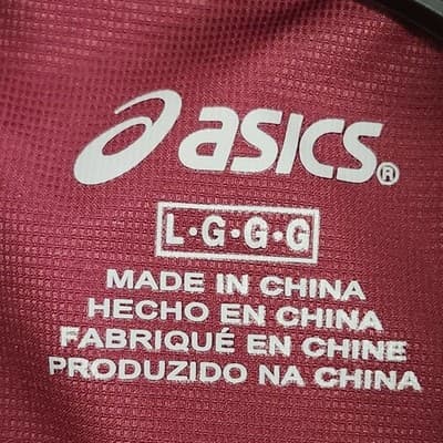 Asics Men's Windbreaker Jacket Size Large Long Sleeve Red White - Thumbnail 7