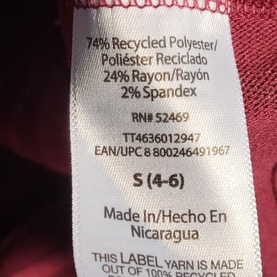 Time and Tru Women's S Shirt Ribbed Hacci V-neck Top Red NEW - Thumbnail 9