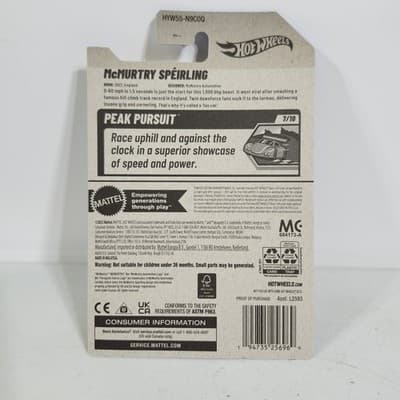 2025 Hot Wheels McMurtry Speirling Silver Car 1/64 Toy Vehicle Peak Pursuit NEW - Thumbnail 5