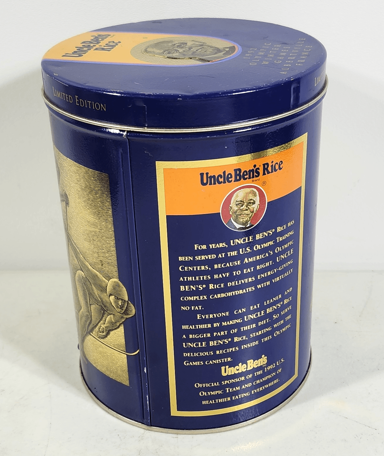 Uncle Ben's Rice 1992 Olympic Winter Games Limited Edition Tin Canister Vintage - Thumbnail 3