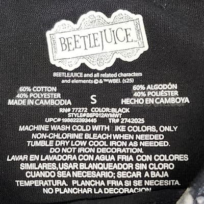 Beetlejuice Graphic TShirt Mens Size Small Black Short Sleeve NEW - Thumbnail 8