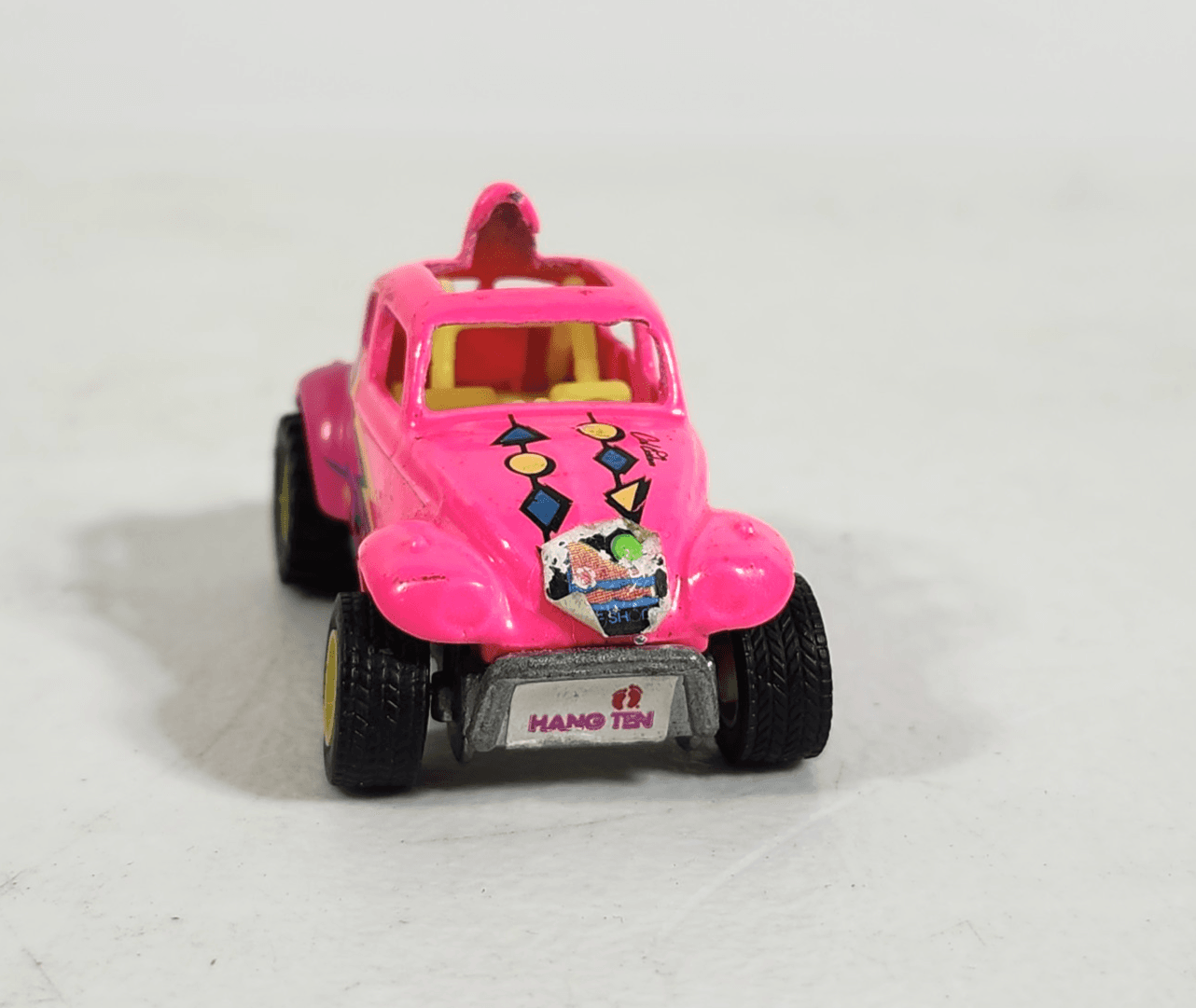 1989 Hot Wheels California Custom VW Baja Bug Beetle Pink w/Real Riders 1/64 - Thumbnail 3