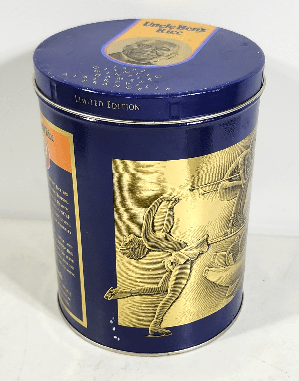 Uncle Ben's Rice 1992 Olympic Winter Games Limited Edition Tin Canister Vintage - Thumbnail 4