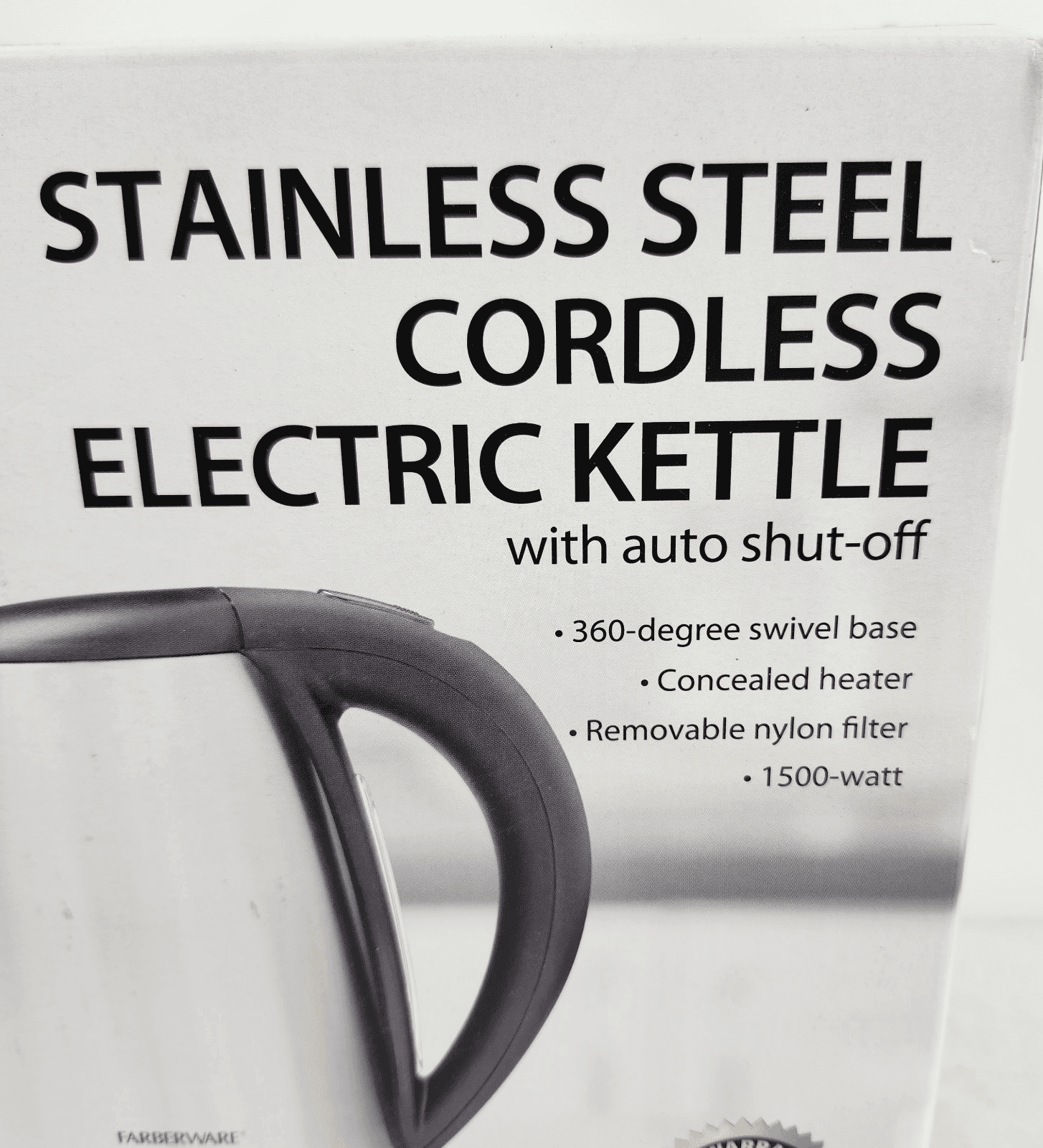 Farberware Stainless Steel Cordless Electric Kettle NEW - Thumbnail 4