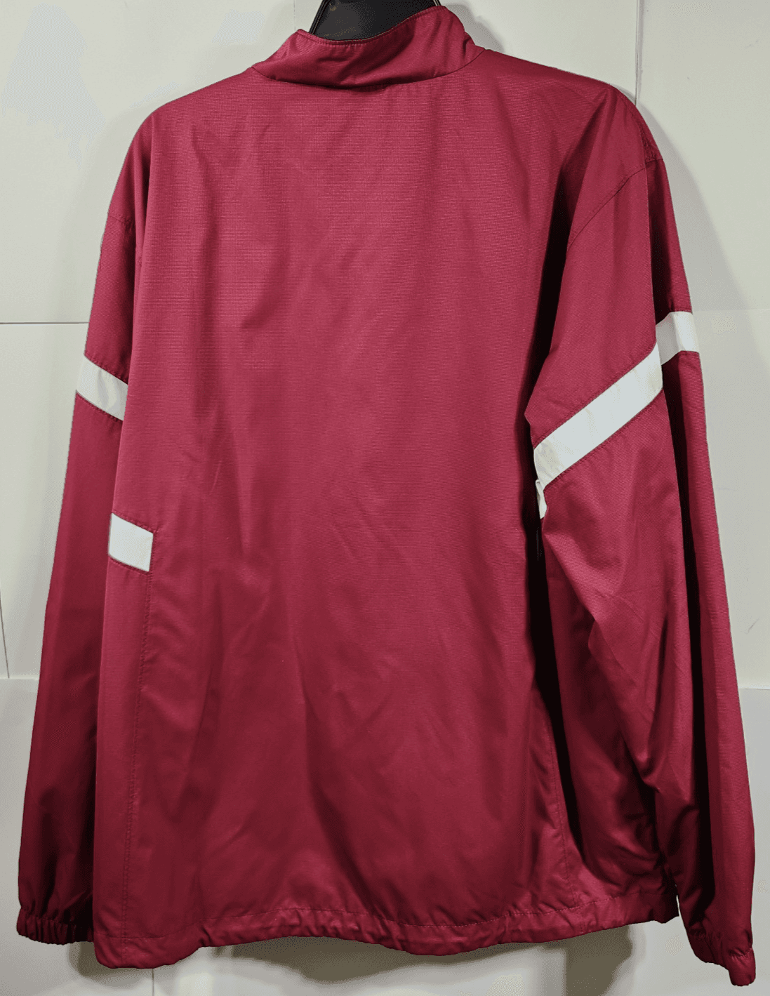 Asics Men's Windbreaker Jacket Size Large Long Sleeve Red White - Thumbnail 6