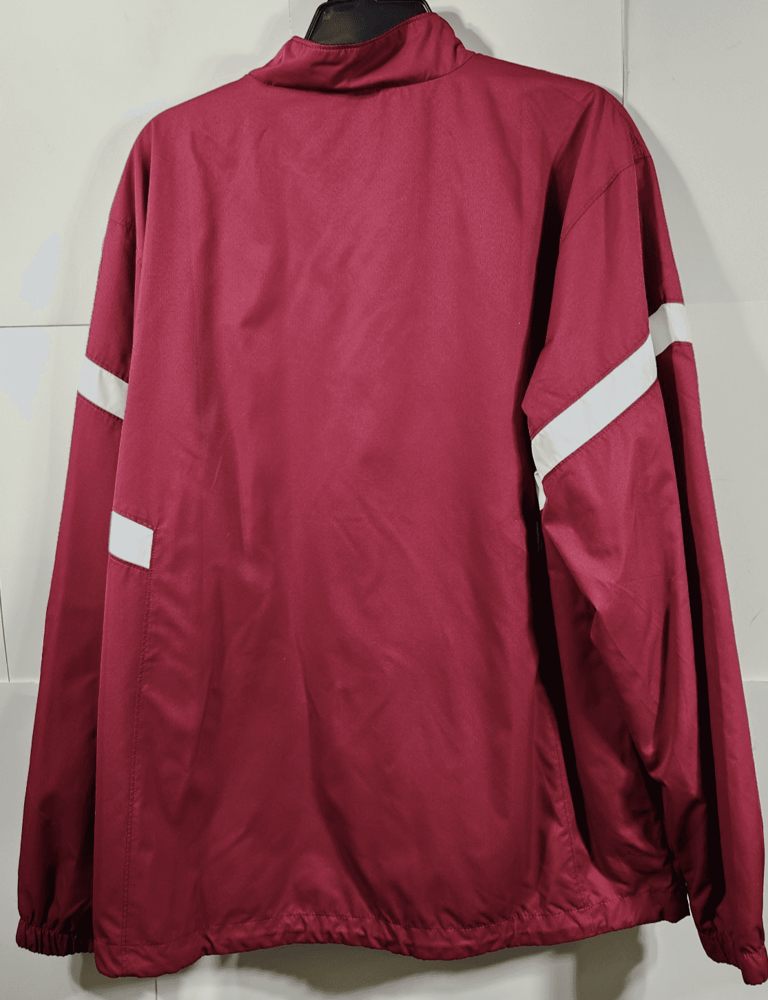 Asics Men's Windbreaker Jacket Size Large Long Sleeve Red White - Thumbnail 4