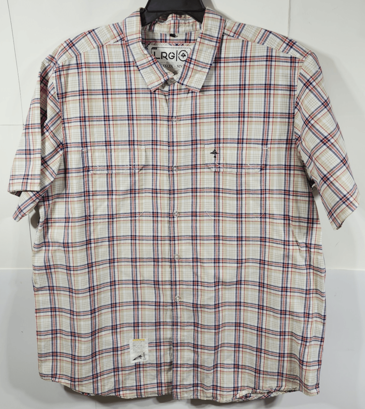 Lifted Research Group LRG Button Down Shirt Mens XXL Plaid Streetwear Logo - Thumbnail 5
