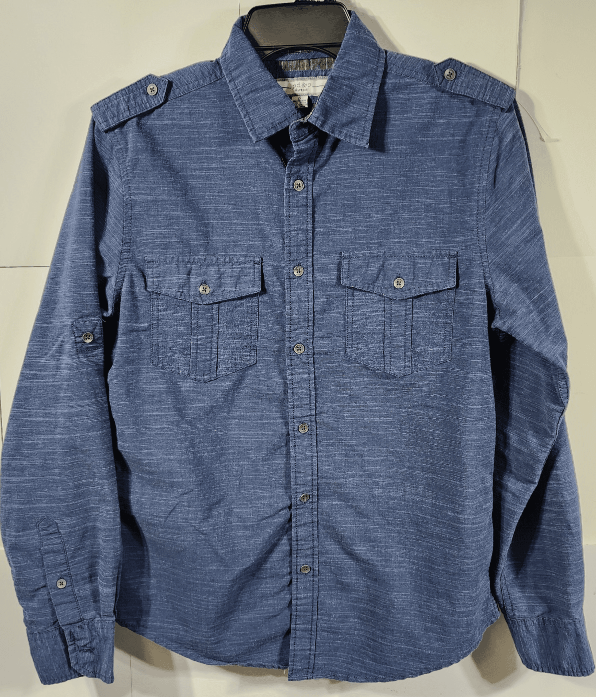 PDC Paper Denim & Cloth Shirt Mens Size Small Blue Long Sleeve Button Up - Thumbnail 5