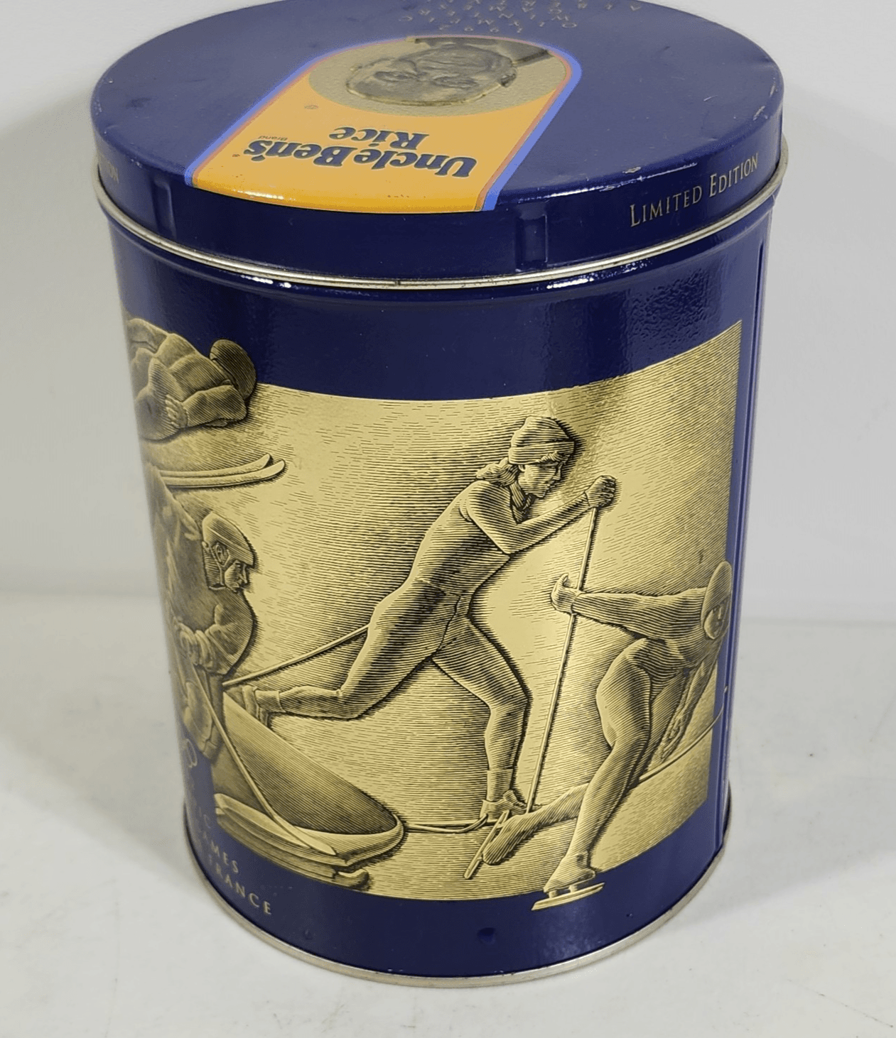 Uncle Ben's Rice 1992 Olympic Winter Games Limited Edition Tin Canister Vintage - Thumbnail 2