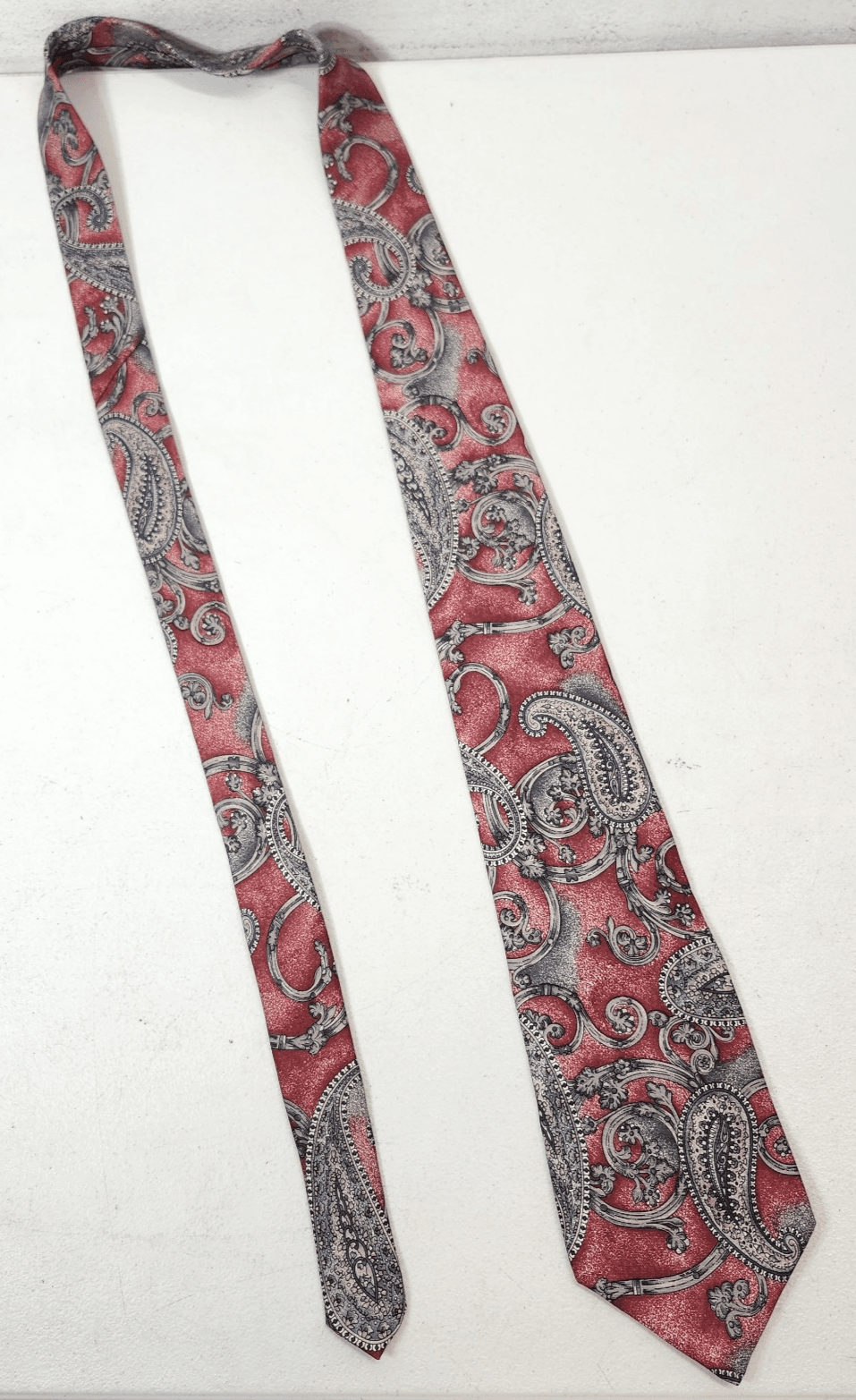 VTG Designer Silk Mens Neck Tie Saville Row Abstract Red 61" X 4" - Thumbnail 6