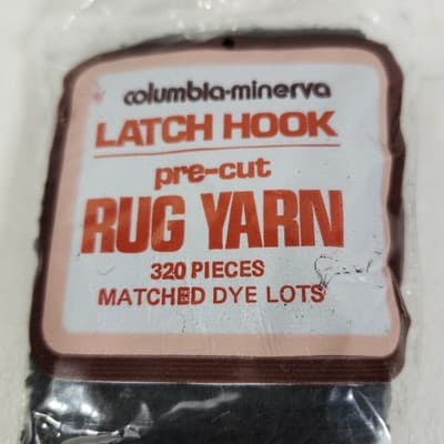 Lot Of Columbia Minerva Latch Hook Pre-Cut Rug Yarn Packs Black 3245 - Thumbnail 3