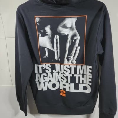 Tupac Mens S Me Against the World Pullover Hoodie Sweatshirt Rap Shakur 2Pac - Thumbnail 4