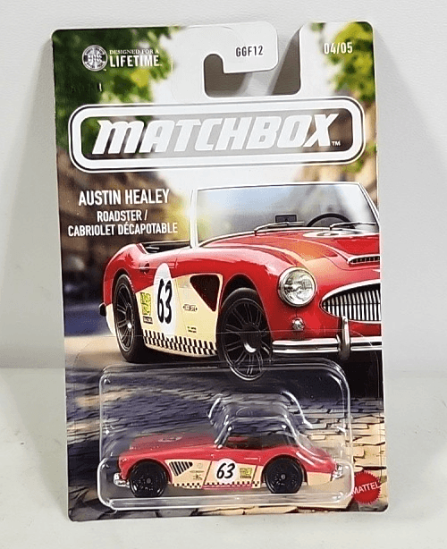 2026 Matchbox European Series #4 1963 Austin Healey Roadster Red Car 1/64 Toy - Thumbnail 6