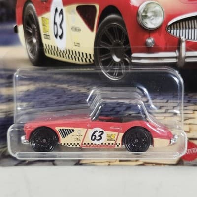 2026 Matchbox European Series #4 1963 Austin Healey Roadster Red Car 1/64 Toy - Thumbnail 2