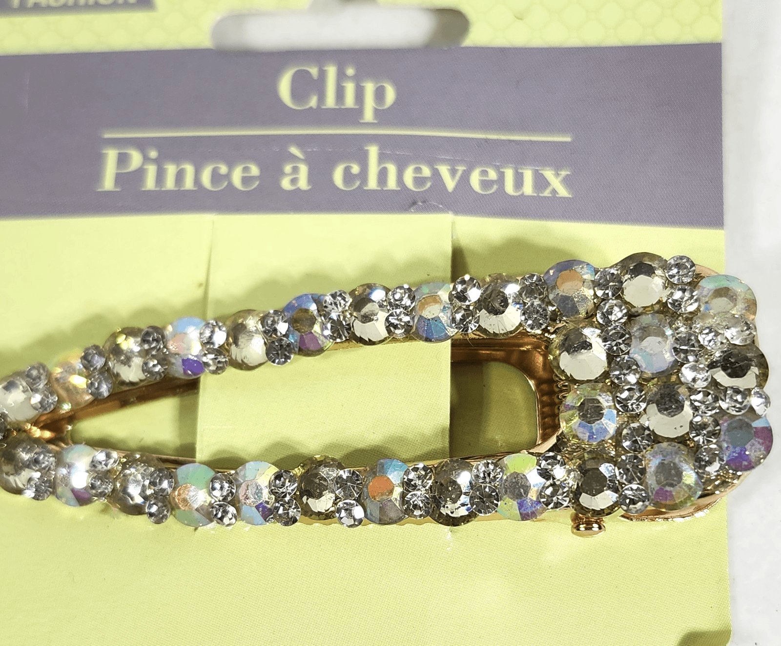 Greenbrier International Iridescent Metal Hair Claw Clip With Teeth NEW - Thumbnail 2