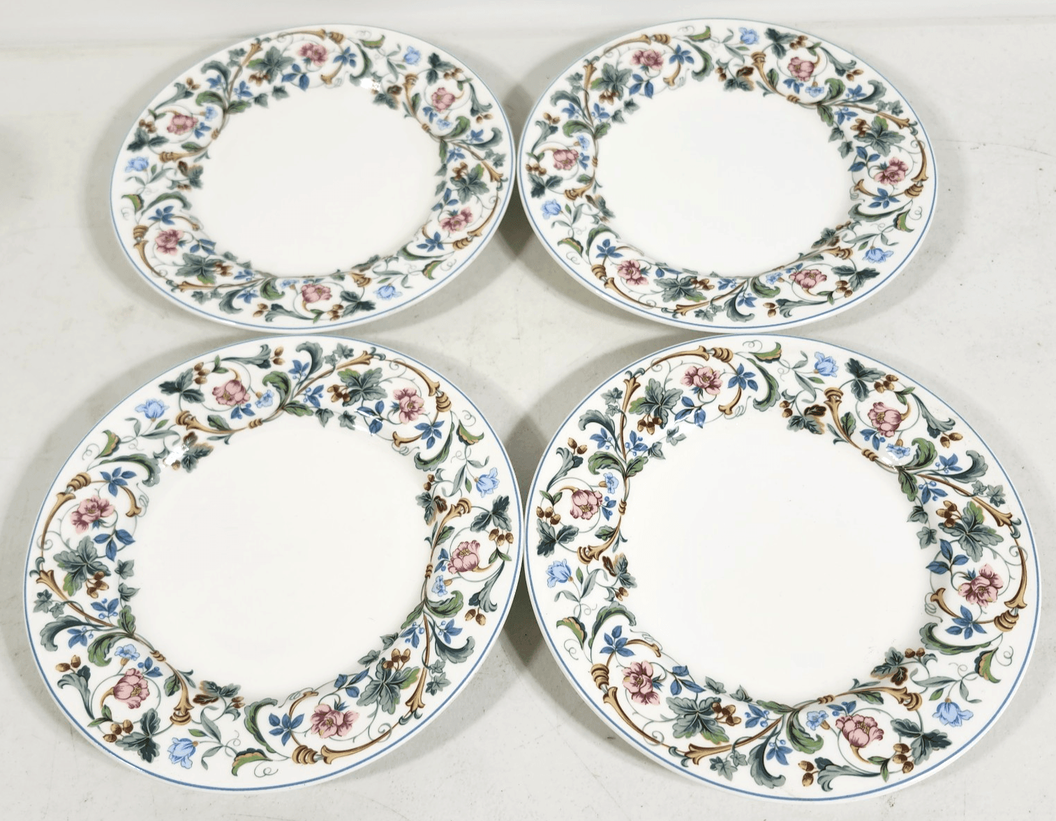 Mikasa Maxima Laureate Floral Plates 6.5" Set of 4 Japan Dinnerware