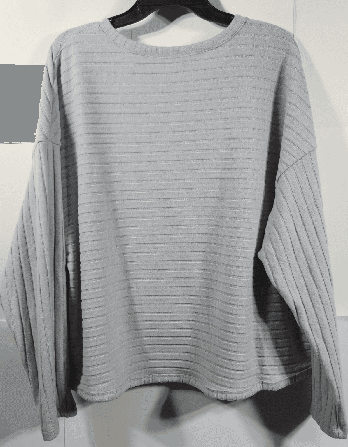 Time and Tru Women's XL Shirt Ribbed Hacci V-neck Top Gray NEW - Thumbnail 6