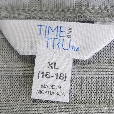 Time and Tru Women's XL Shirt Ribbed Hacci V-neck Top Gray NEW - Thumbnail 7