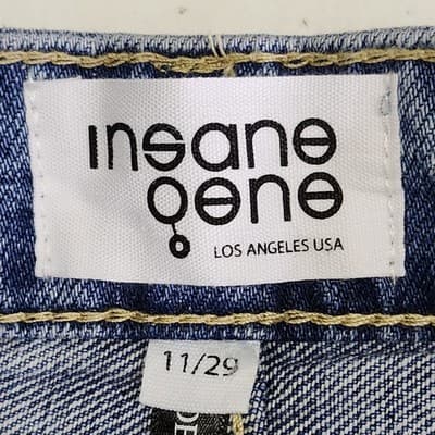 Insane Gene Women's 11 High Rise Straight Jeans Blue Denim Distressed NEW - Thumbnail 8