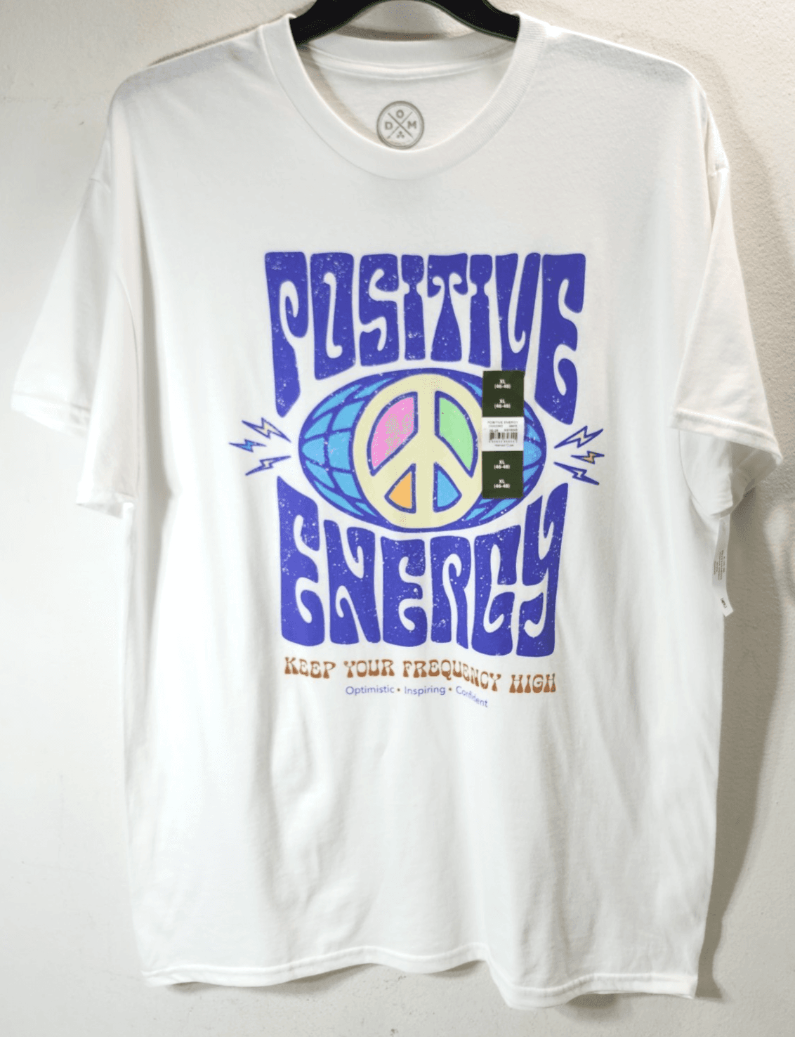 Positive Energy Mens T-Shirt Size XL White Graphic Short Sleeve Tee NEW - Thumbnail 5
