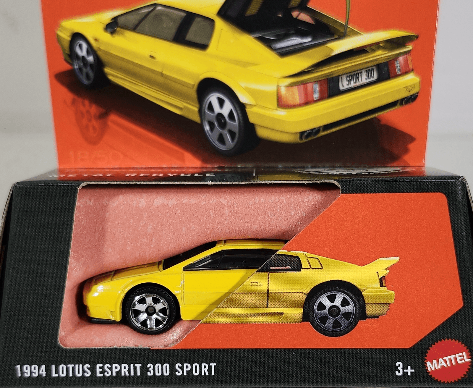 2026 Matchbox 1994 Lotus Esprit 300 Sport Moving Parts Yellow Car 1/64 Toy NEW - Thumbnail 2