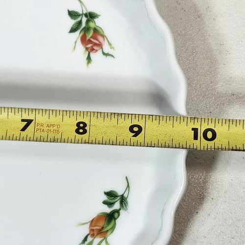 Christineholm Porcelain Rose Pattern Fluted 9.5" Baking Dish Vintage - Thumbnail 3