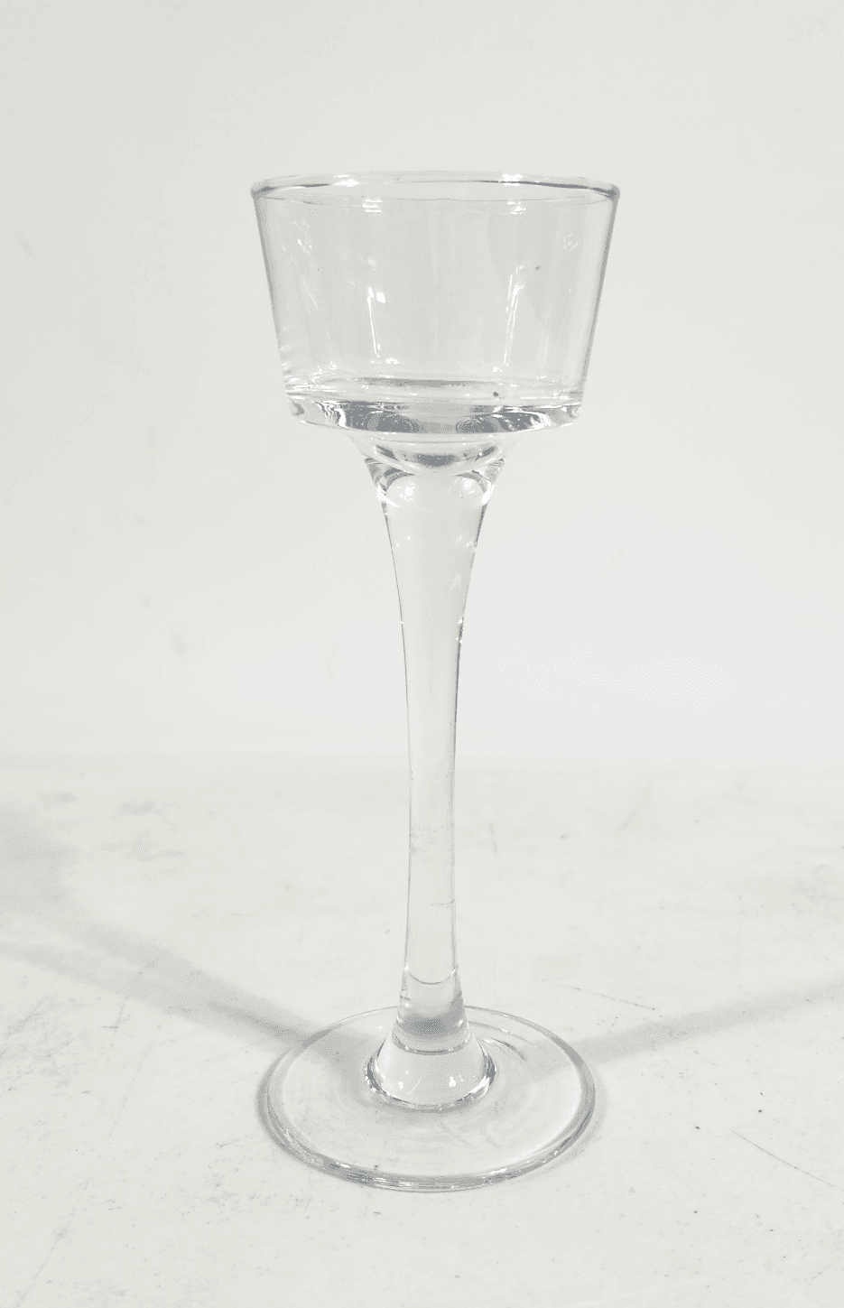 Long Stemmed Clear Glass Tea Light Candle Holder 6" Luminessence Home Decor
