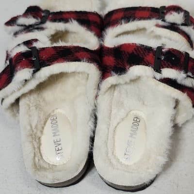 Steve Madden Red Black Slide Sandals Size 1 NEW - Thumbnail 5