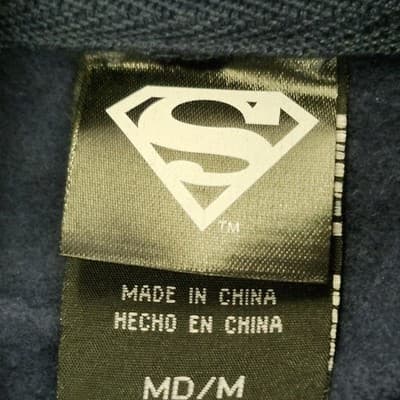 Superman Men's Size M Blue Hoodie Graphic Logo Hooded Sweatshirt Superhero NEW - Thumbnail 8