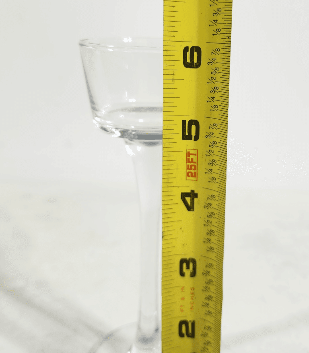 Long Stemmed Clear Glass Tea Light Candle Holder 6" Luminessence Home Decor - Thumbnail 5