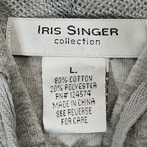 Iris Singer Collection Womens Full Zip Hooded Sweatshirt Size Large Gray Hoodie - Thumbnail 7