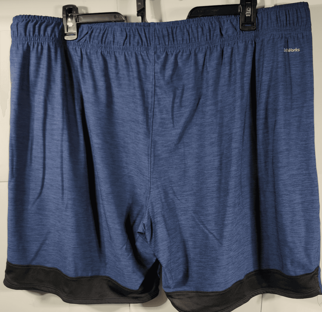 Athletic Works Men's 2XL Shorts Blue Elastic Waist Stretch 9" Inseam w/ Pockets - Thumbnail 6