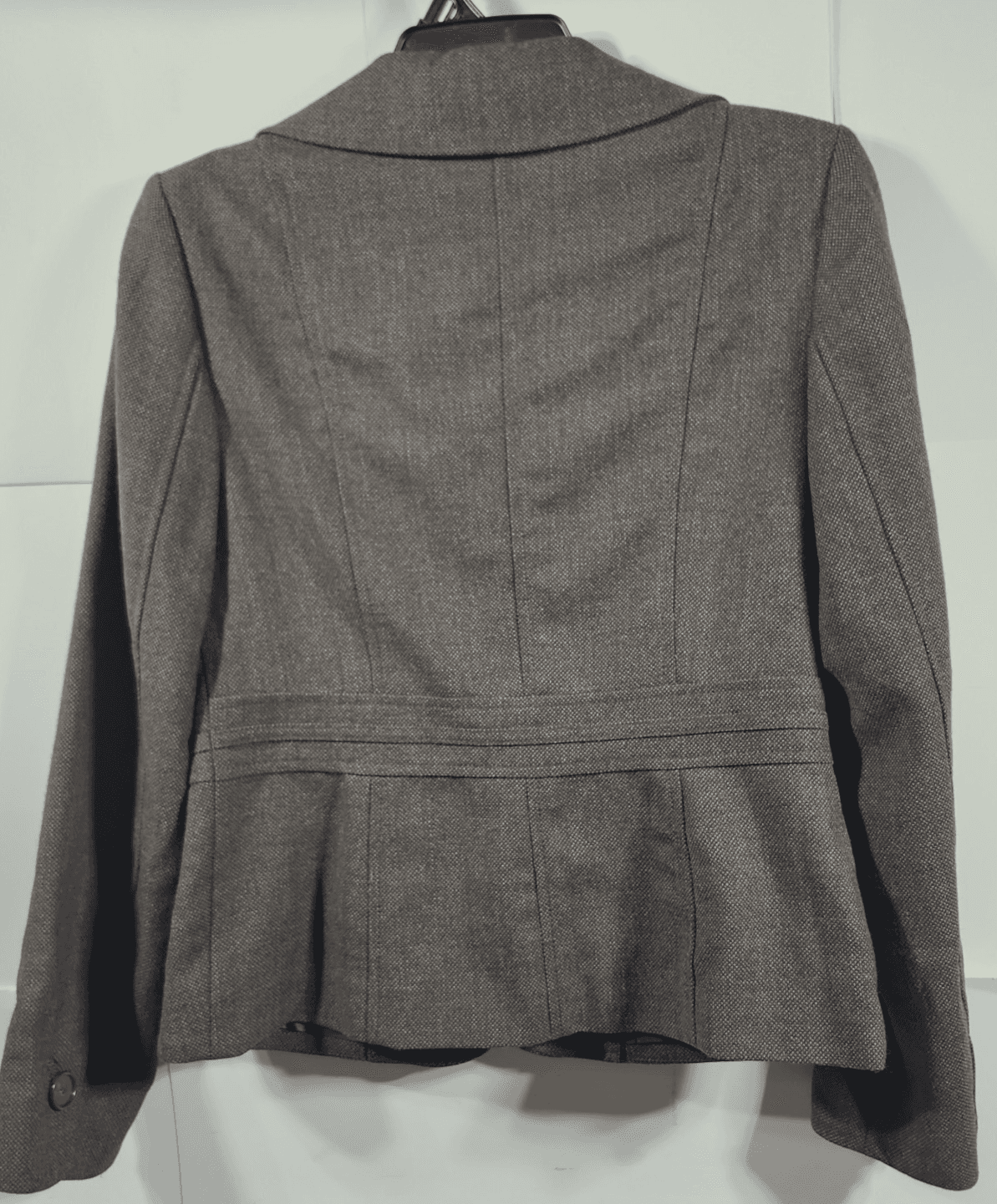 Ann Taylor Women's 2 Tweed 3 Button Blazer Brown Wool Blend - Thumbnail 4