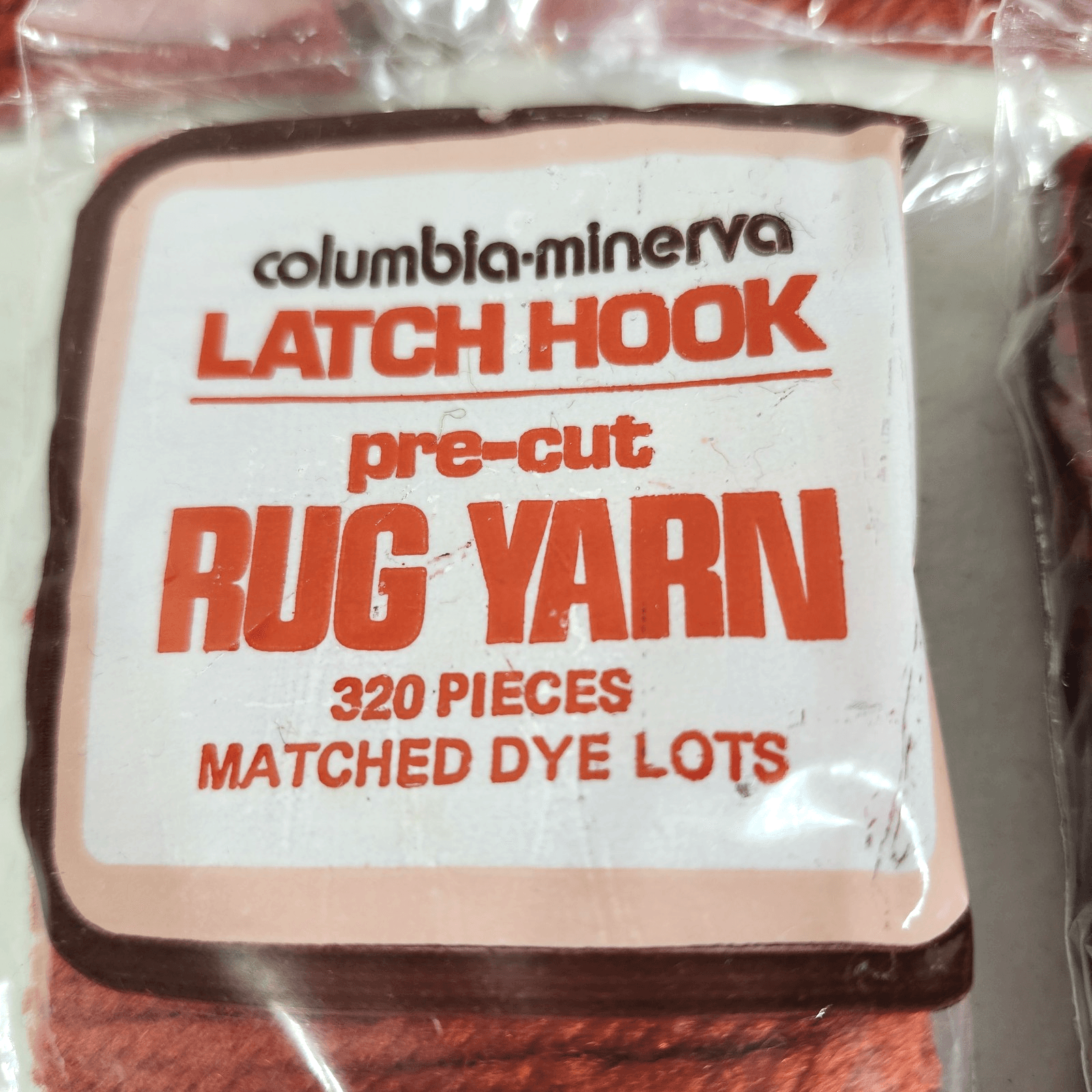 Lot Of Columbia Minerva Latch Hook Pre-Cut Rug Yarn Packs Rust 3215 - Thumbnail 3