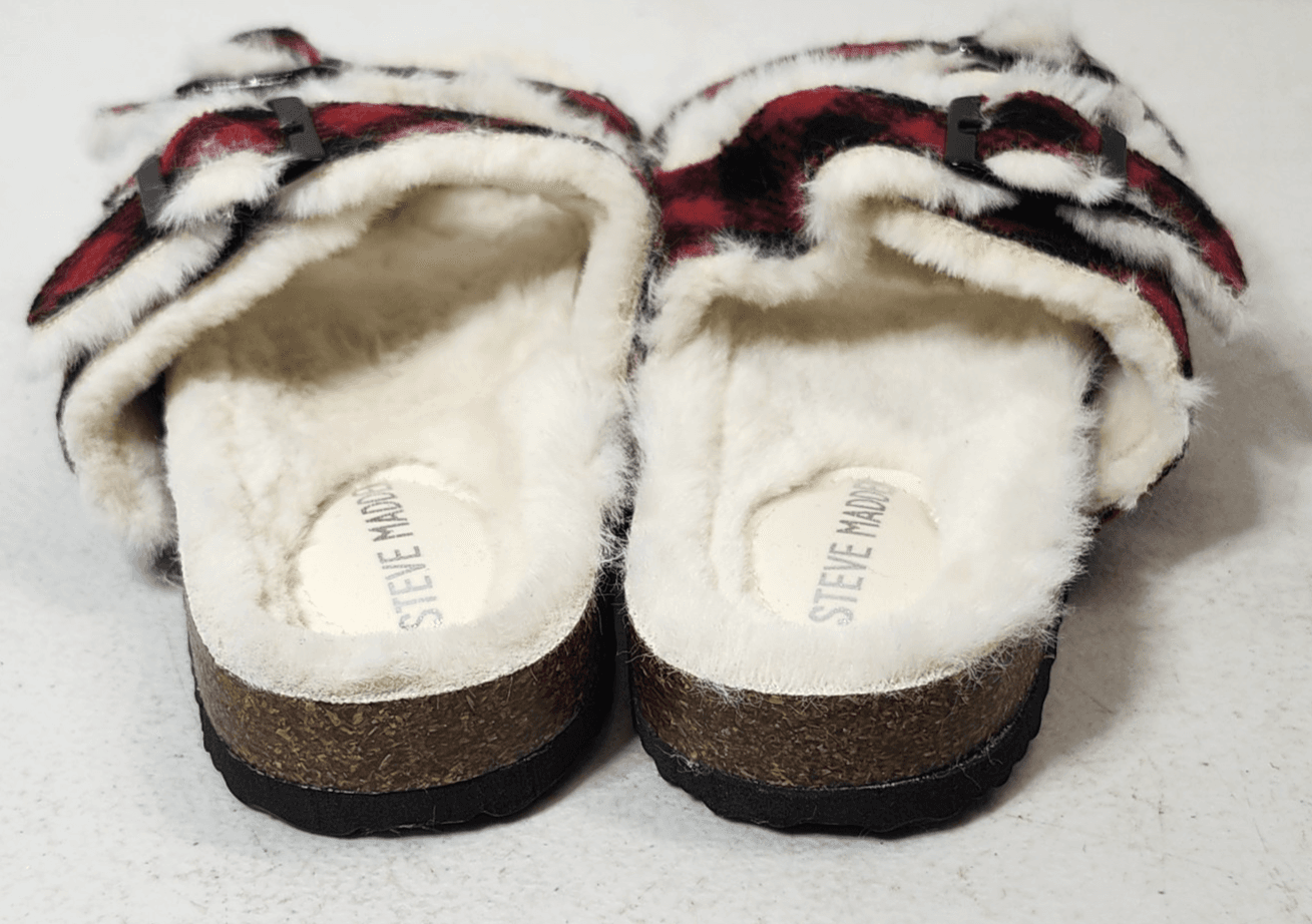 Steve Madden Red Black Slide Sandals Size 1 NEW - Thumbnail 4