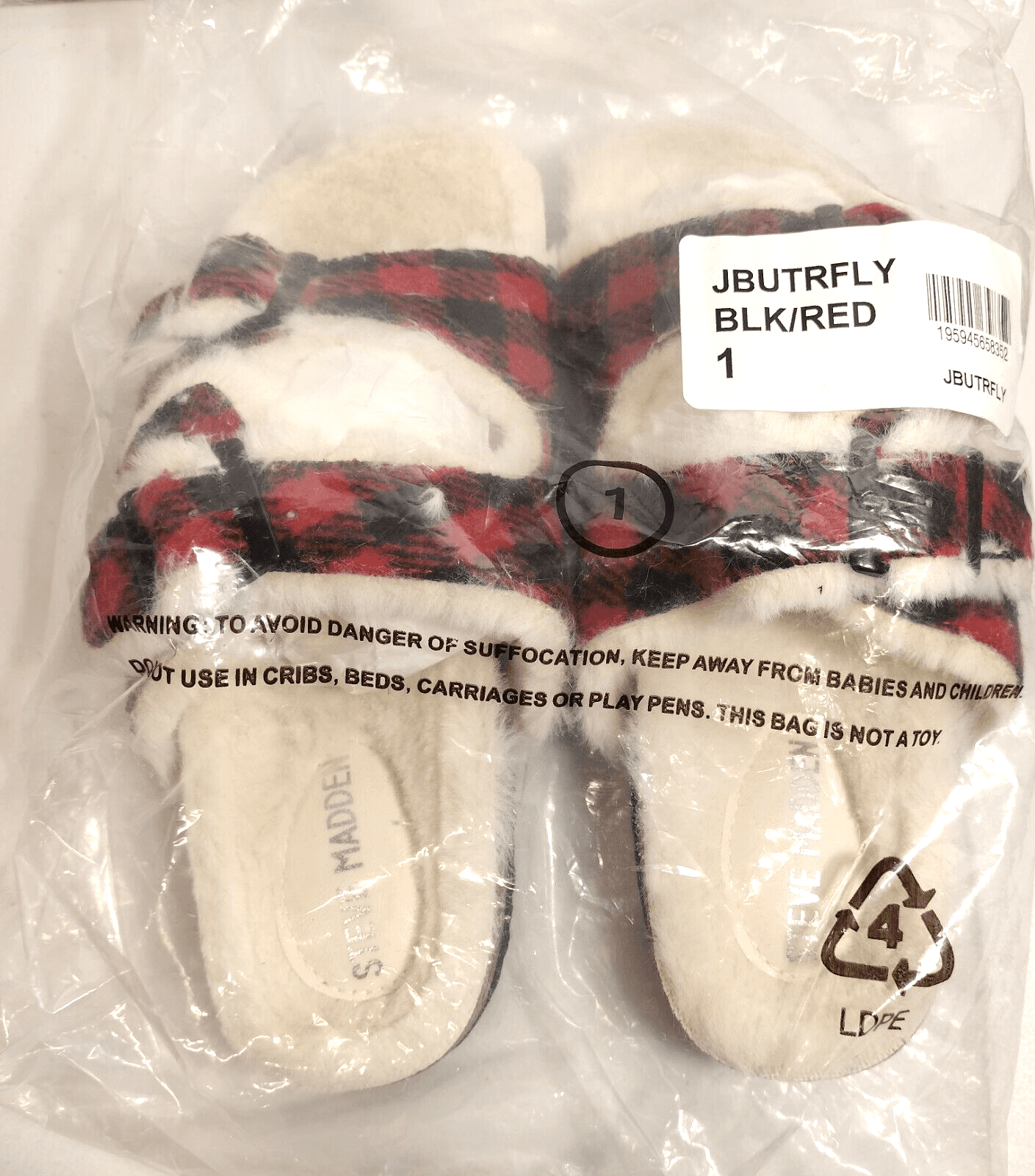 Steve Madden Red Black Slide Sandals Size 1 NEW - Thumbnail 8