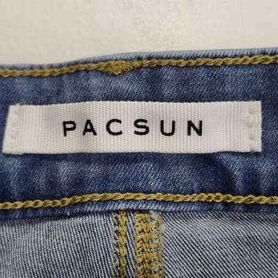 PacSun Jeans Men's 28x30 Light Blue Faded Denim Slim Taper Fit - Thumbnail 7