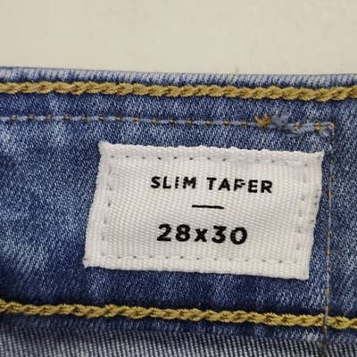 PacSun Jeans Men's 28x30 Light Blue Faded Denim Slim Taper Fit - Thumbnail 8