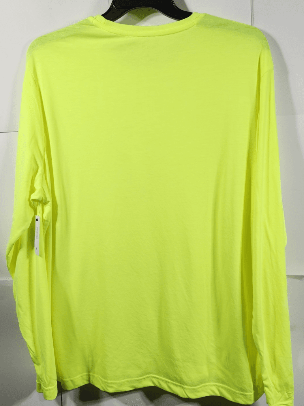 Men's T-Shirt Size 3XL Neon Yellow Long Sleeve Athletic Works Moisture Wicking - Thumbnail 4