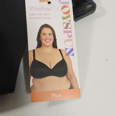 Joyspun Women’s 40DDD Wirefree Black Bra Soft Plus Size NEW - Thumbnail 5