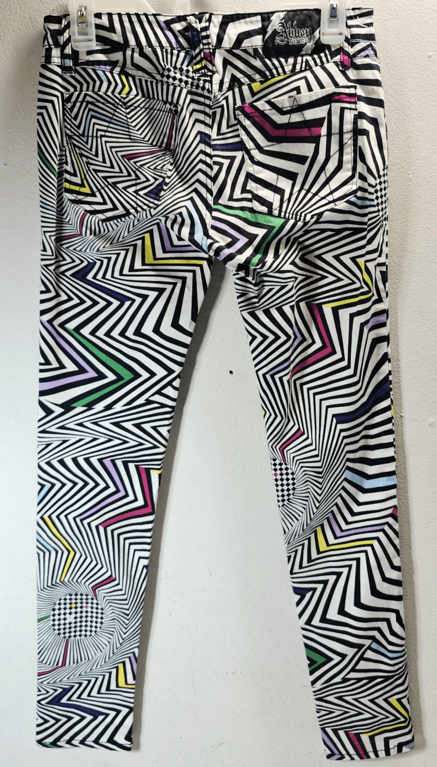 VTG Abbey Dawn Avril Lavigne Size 7 Skaterboard Skinny Neon Pop Pants Y2K - Thumbnail 6