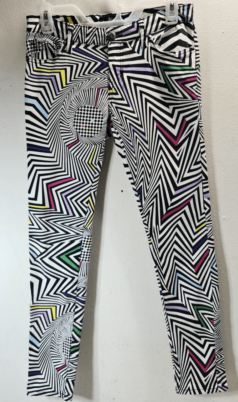 VTG Abbey Dawn Avril Lavigne Size 7 Skaterboard Skinny Neon Pop Pants Y2K - Thumbnail 5