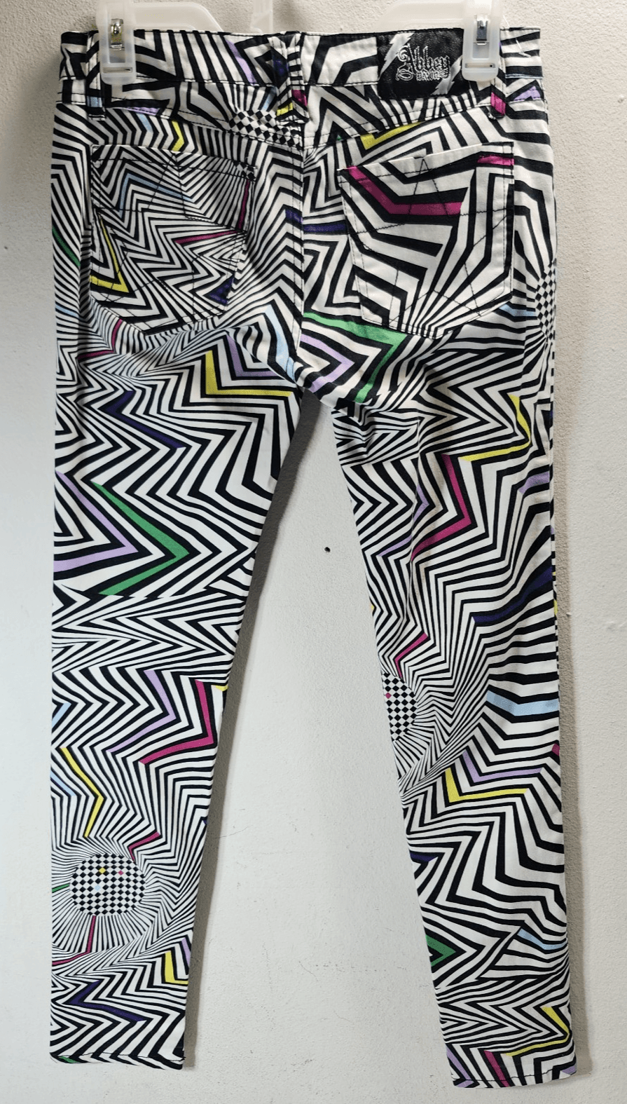 VTG Abbey Dawn Avril Lavigne Size 7 Skaterboard Skinny Neon Pop Pants Y2K - Thumbnail 4
