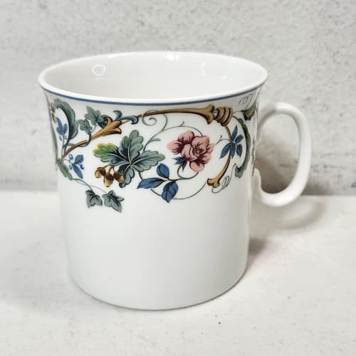 4 Mikasa Maxima “Laureate” Cups White Floral Design Bundle Lot - Thumbnail 2