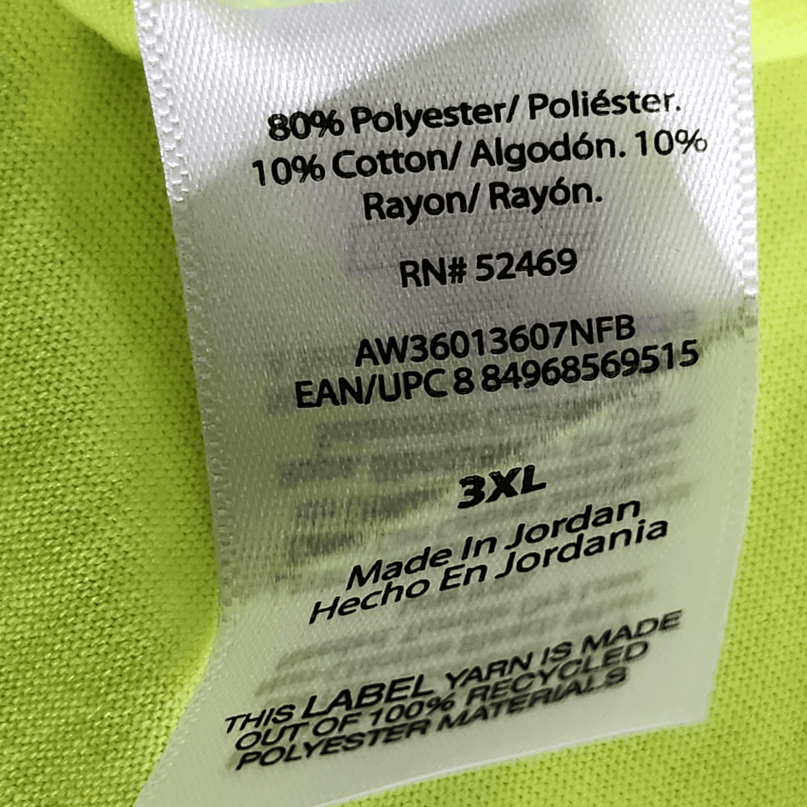 Men's T-Shirt Size 3XL Neon Yellow Long Sleeve Athletic Works Moisture Wicking - Thumbnail 8