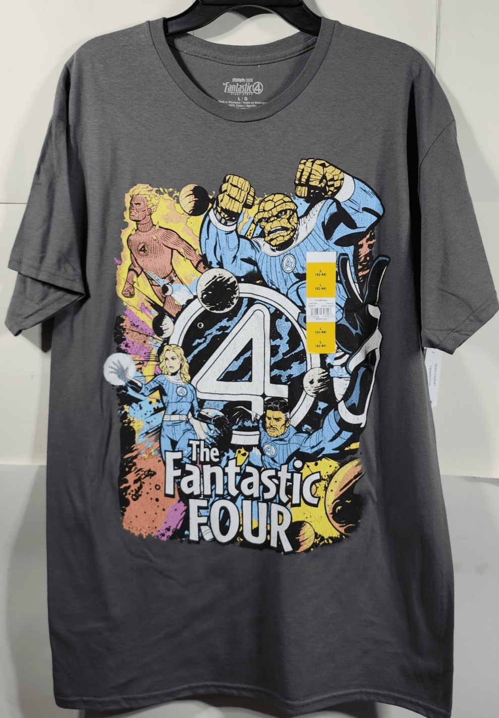 Fantastic Four Men's L Tshirt Gray Graphic Short Sleeve Cotton NEW - Thumbnail 5