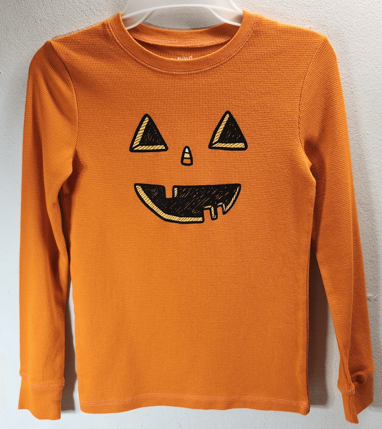 Boys Size 10 Halloween Pumpkin Face Graphic Shirt Long Sleeve Jumping Beans - Thumbnail 5